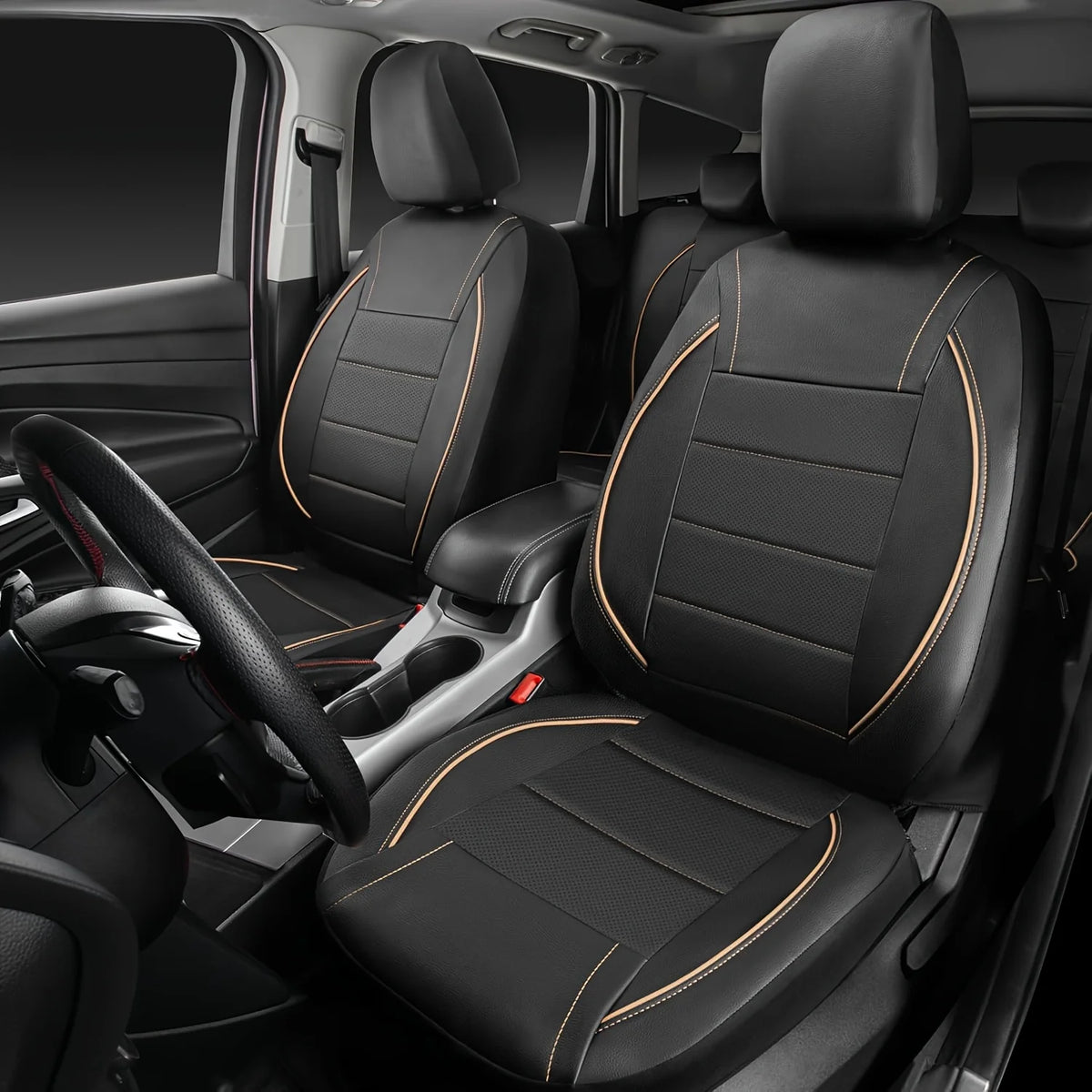 Universal Leather-Look Car Seat Covers, Breathable
