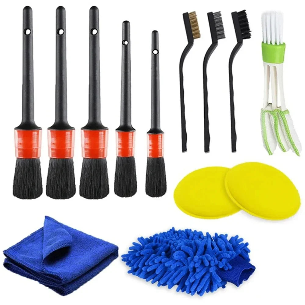 Car Detailing Brush Set for Vents, Rims & Interior