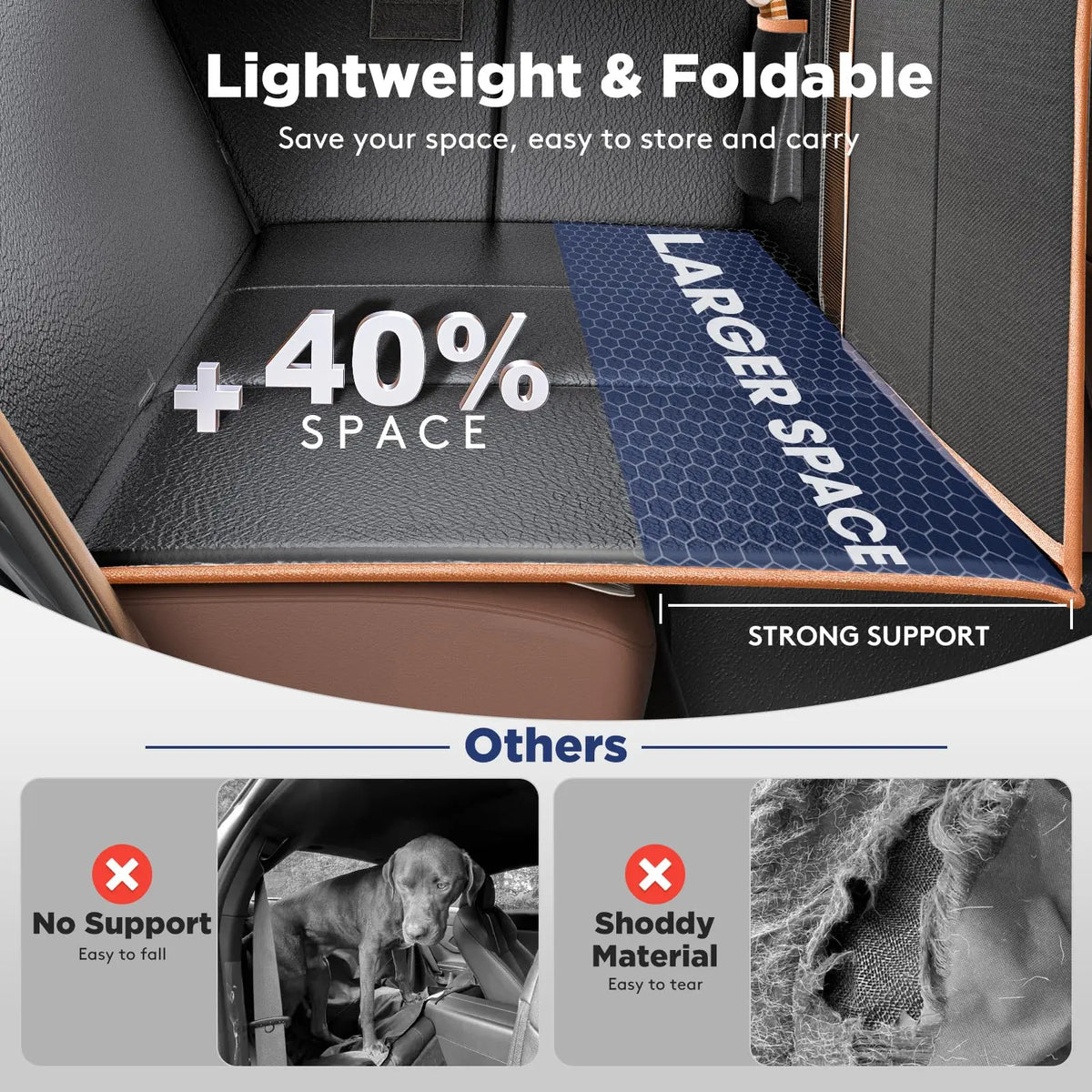Scratch-Proof PU Pet Car Seat Cover & Dog Hammock