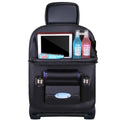 PU Leather Seat Back Organizer with Foldable Table Tray