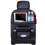 PU Leather Seat Back Organizer with Foldable Table Tray