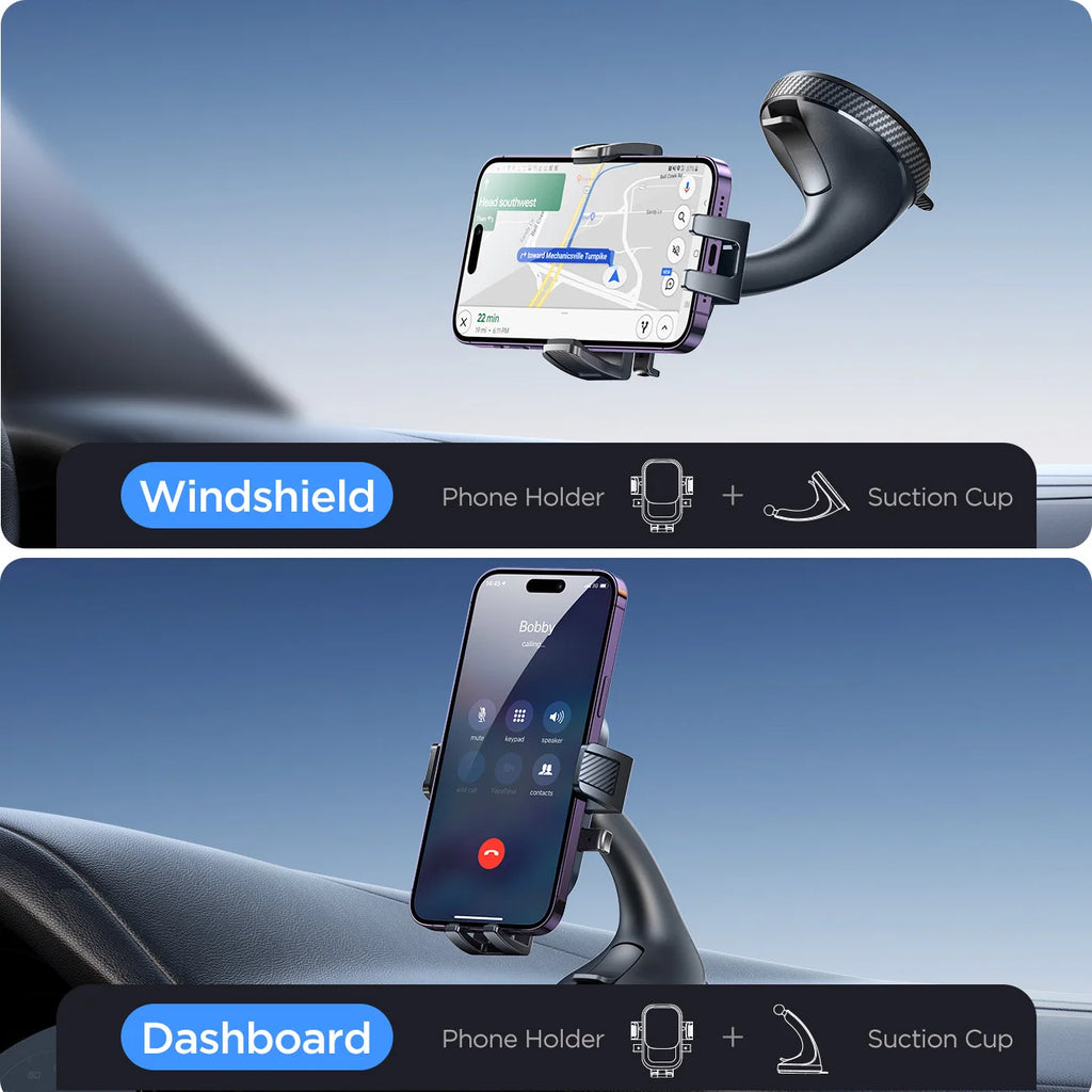 Strong Suction Car Phone Holder, Hands-Free Dashboard Mount