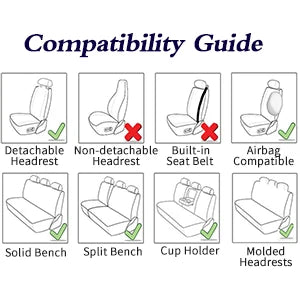 Universal ECO Leather Car Seat Cover Kit, Diamond Lattice
