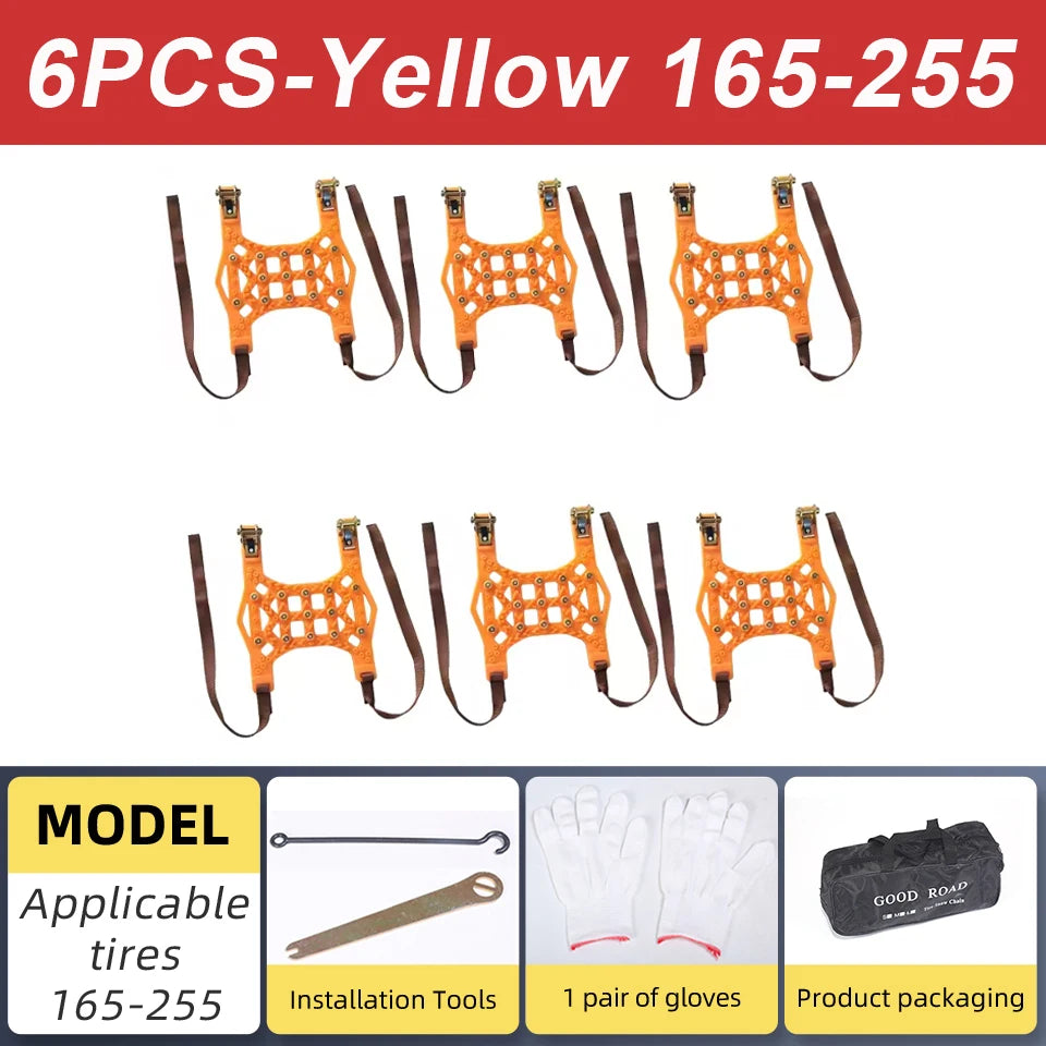 Snow Tire Chains for 165-255mm Tires