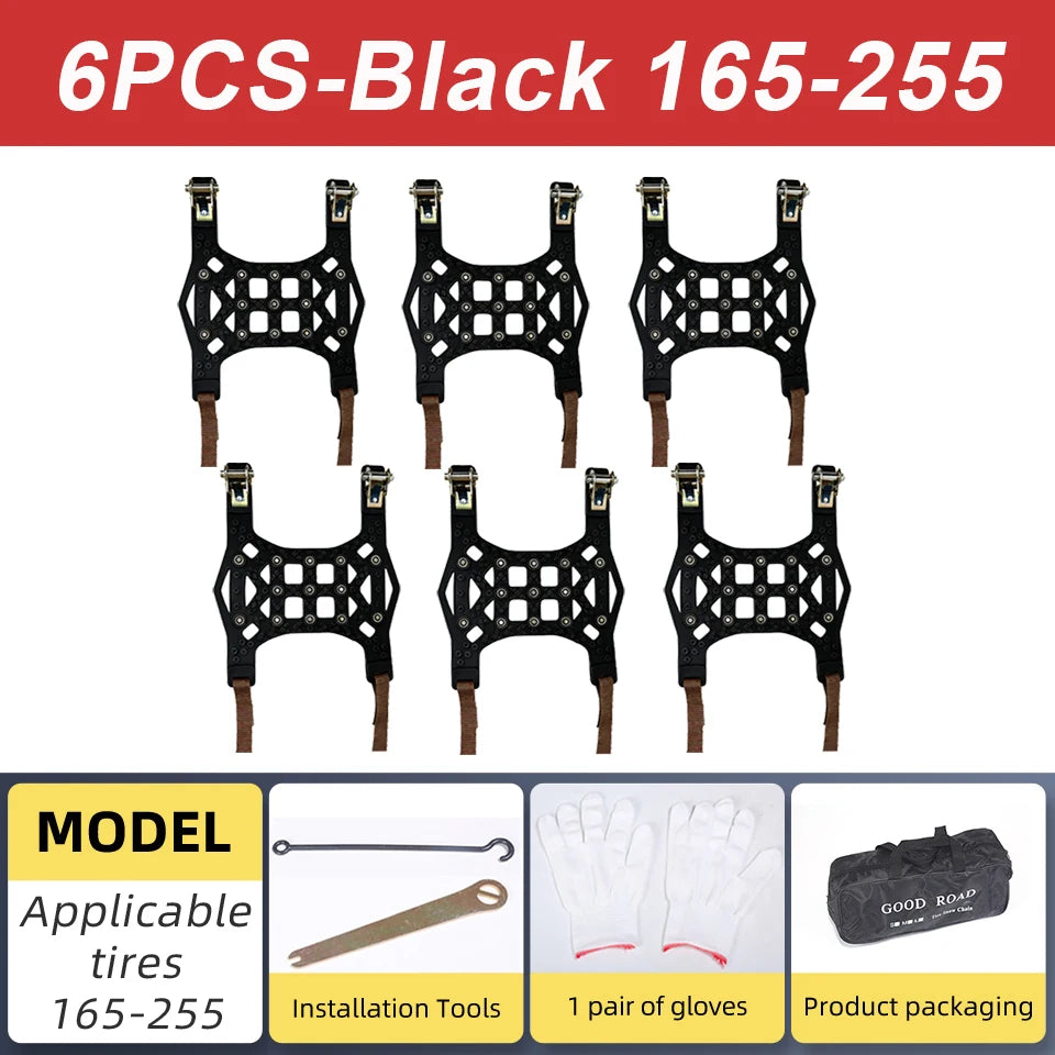 Snow Tire Chains for 165-255mm Tires