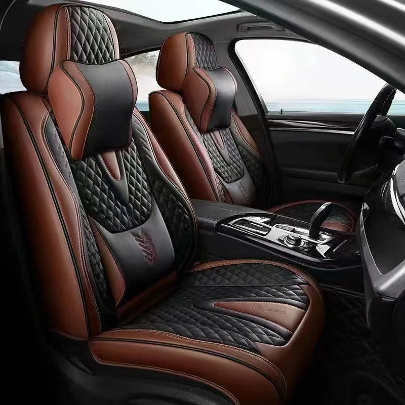 Universal ECO Leather Car Seat Cover Kit, Diamond Lattice