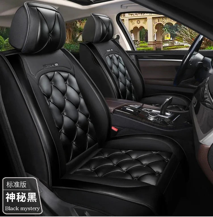 Leather Diamond-Stitch Full Set Car Seat Covers