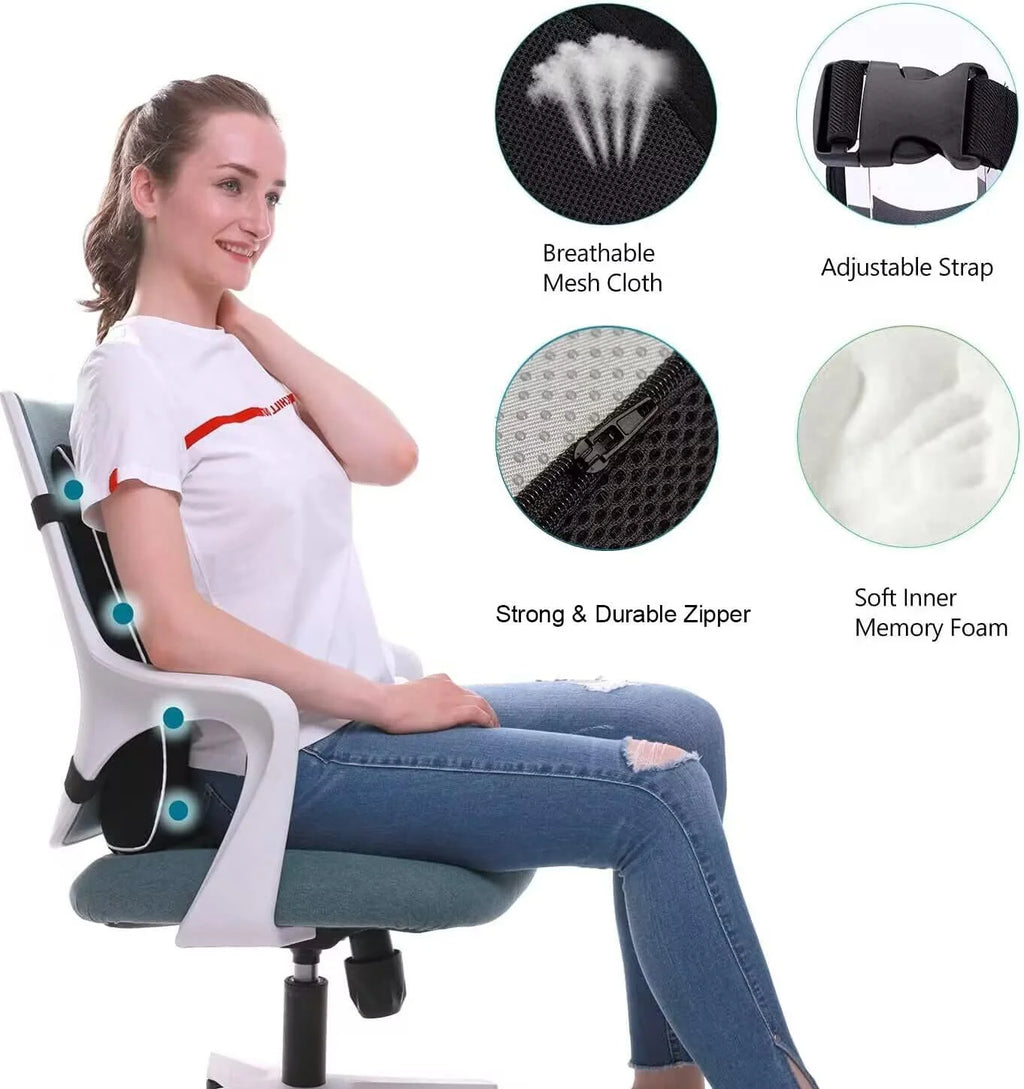 Car Seat Lumbar Support Cushion with Rebound Foam