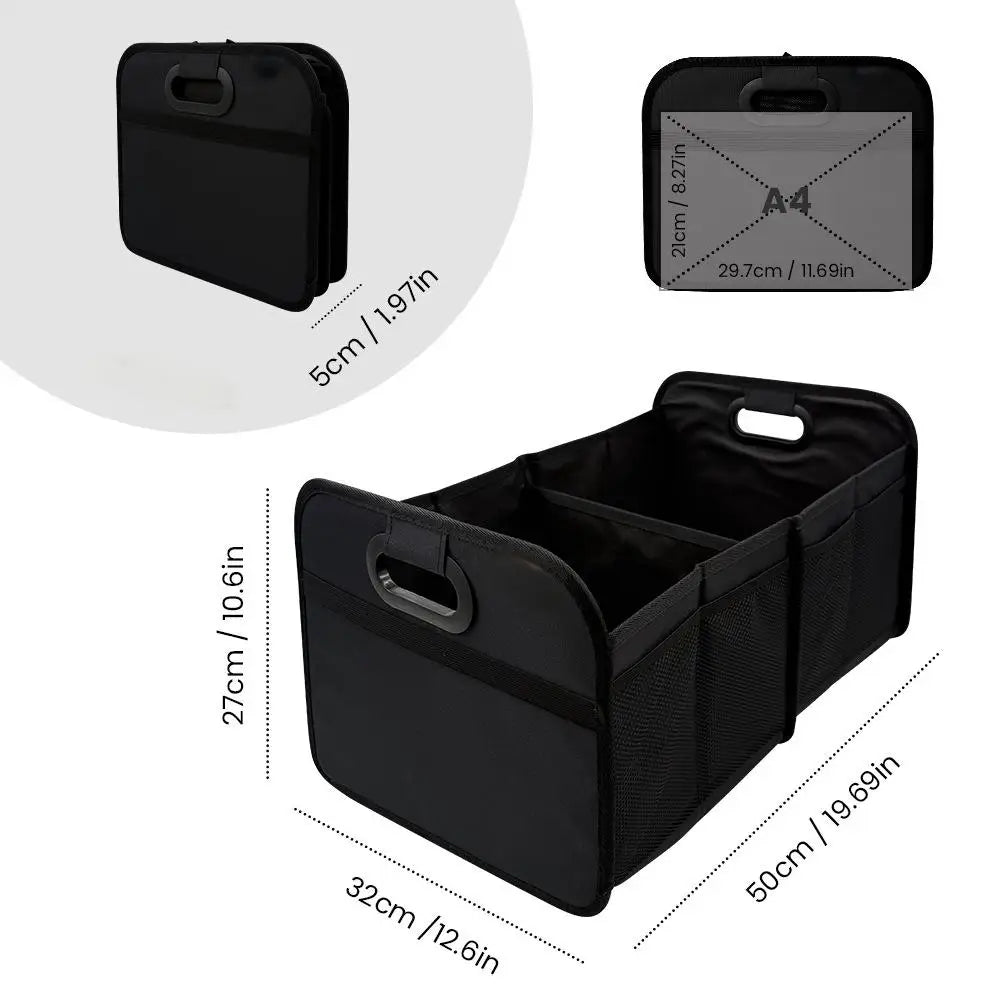 40L Foldable Car Storage Box with Side Net