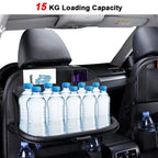 PU Leather Seat Back Organizer with Foldable Table Tray