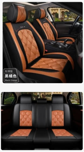 Leather Diamond-Stitch Full Set Car Seat Covers