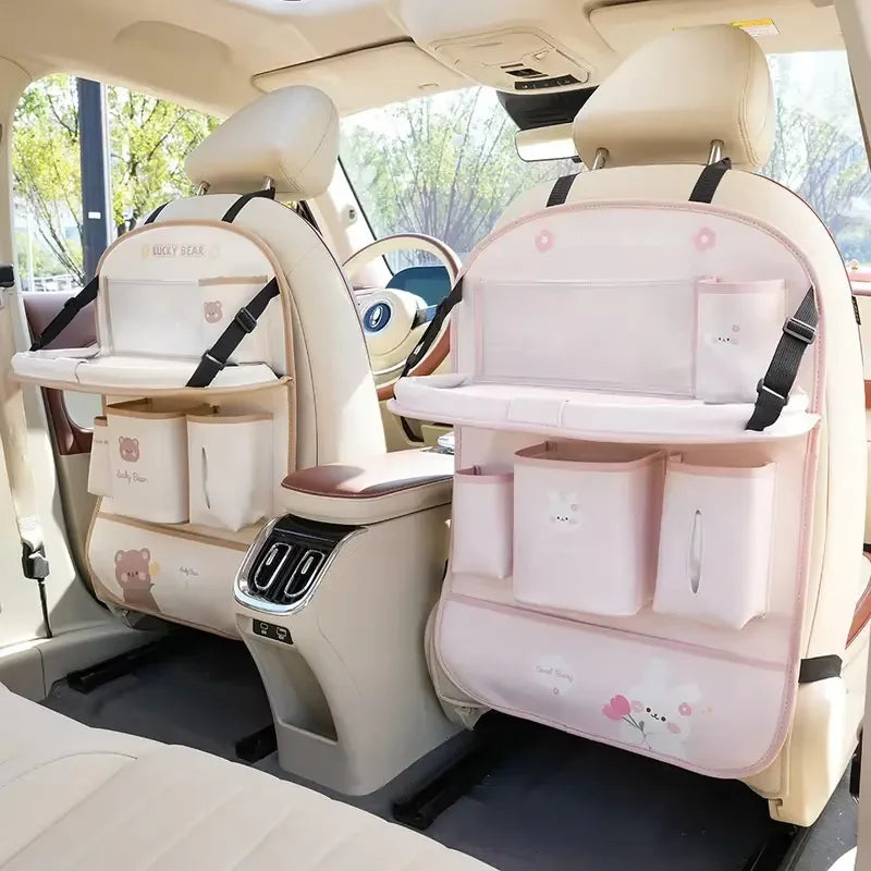 Leather Deluxe Car Seat Back Organizer, Multi-Function