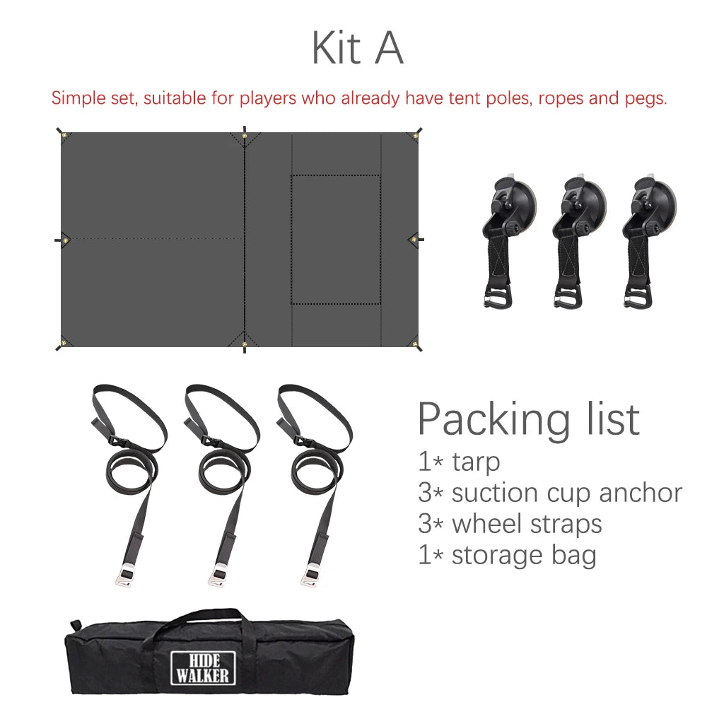 Car Side Awning Tent 3 x 5, Waterproof Camping Tarp