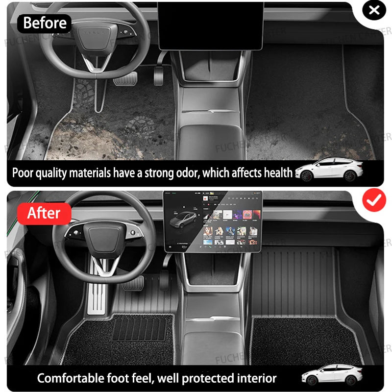 All-Weather TPE Floor Mats for Tesla Model Y L (2026)