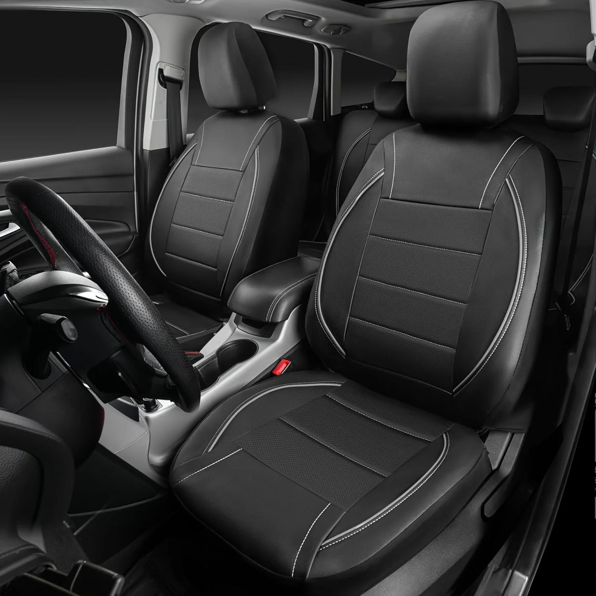 Universal Leather-Look Car Seat Covers, Breathable