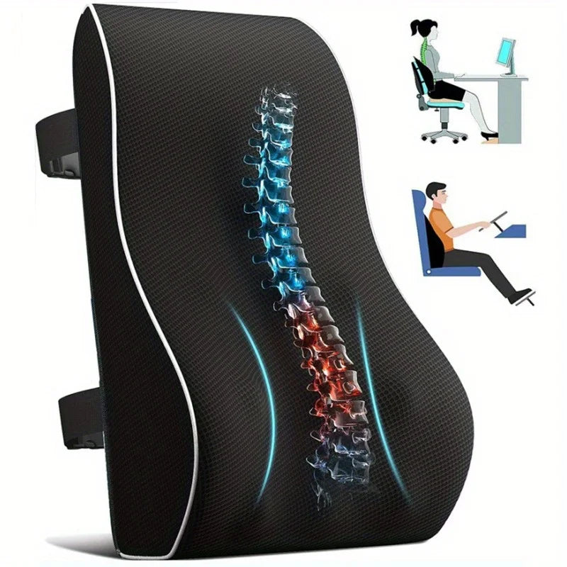 Ergonomic Memory Foam Car Seat Cushion with Lumbar Support