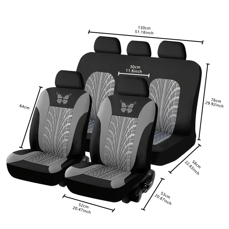 Universal Embroidered Car Seat Cover Set