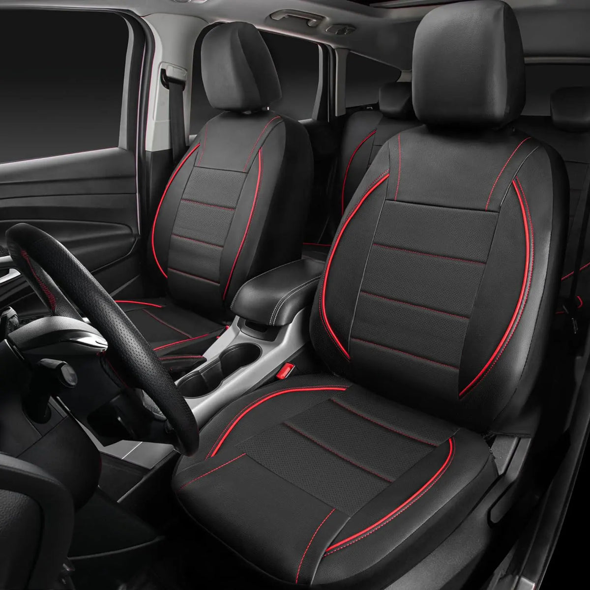 Universal Leather-Look Car Seat Covers, Breathable