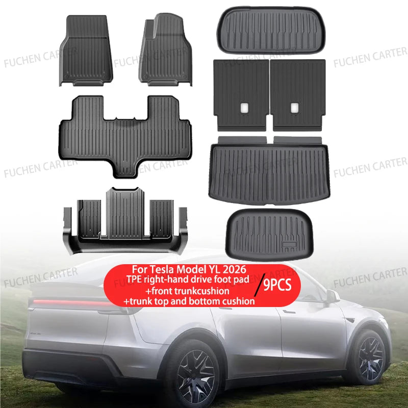 All-Weather TPE Floor Mats for Tesla Model Y L (2026)
