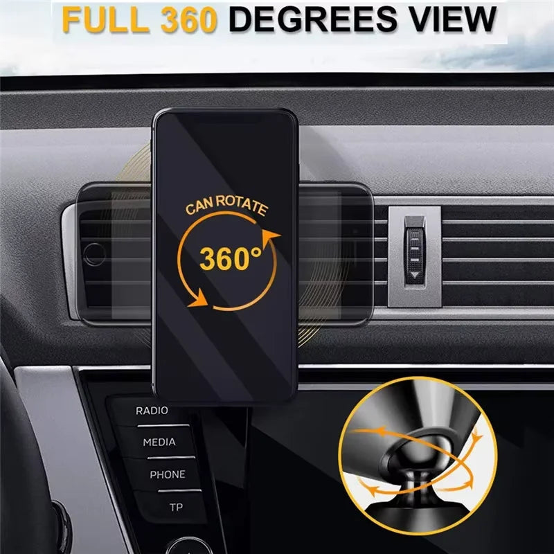 Magnetic Car Phone Holder with Air Vent Clip