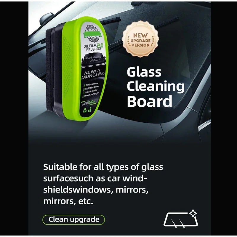 Car Glass Oil Film Remover & Cleaning Sponge Brush