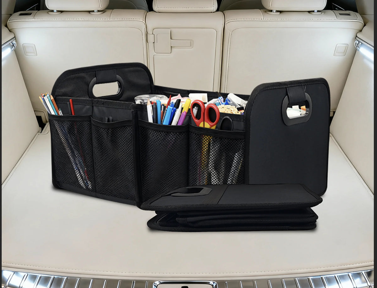 40L Foldable Car Storage Box with Side Net