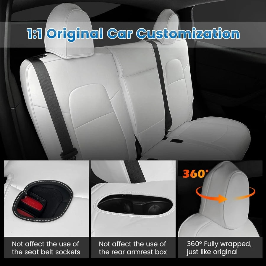 Full Set Nappa Leather Seat Covers for Tesla Model Y (2019-2023)