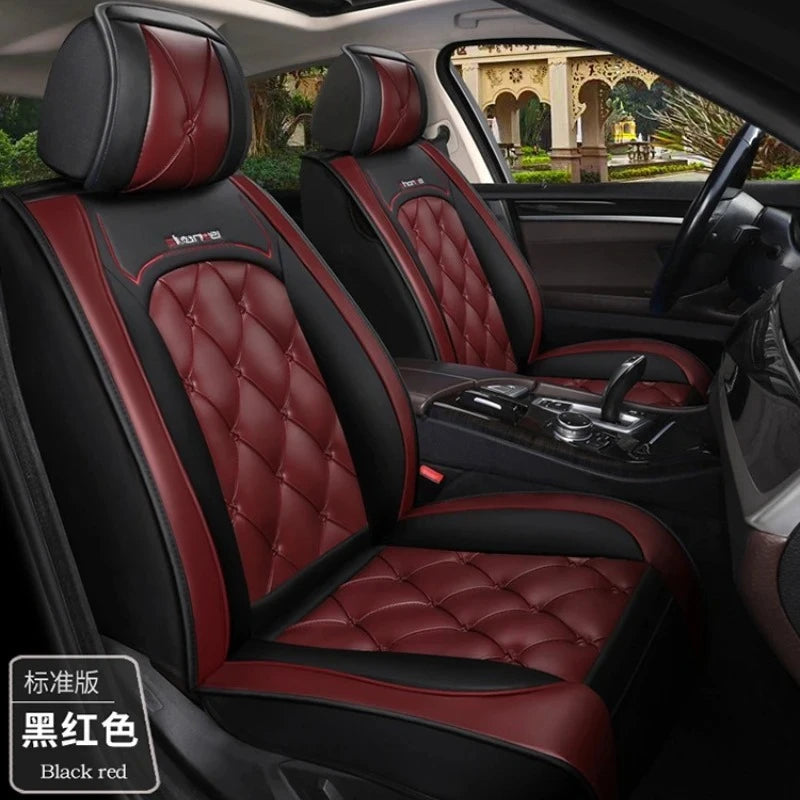 Leather Diamond-Stitch Full Set Car Seat Covers