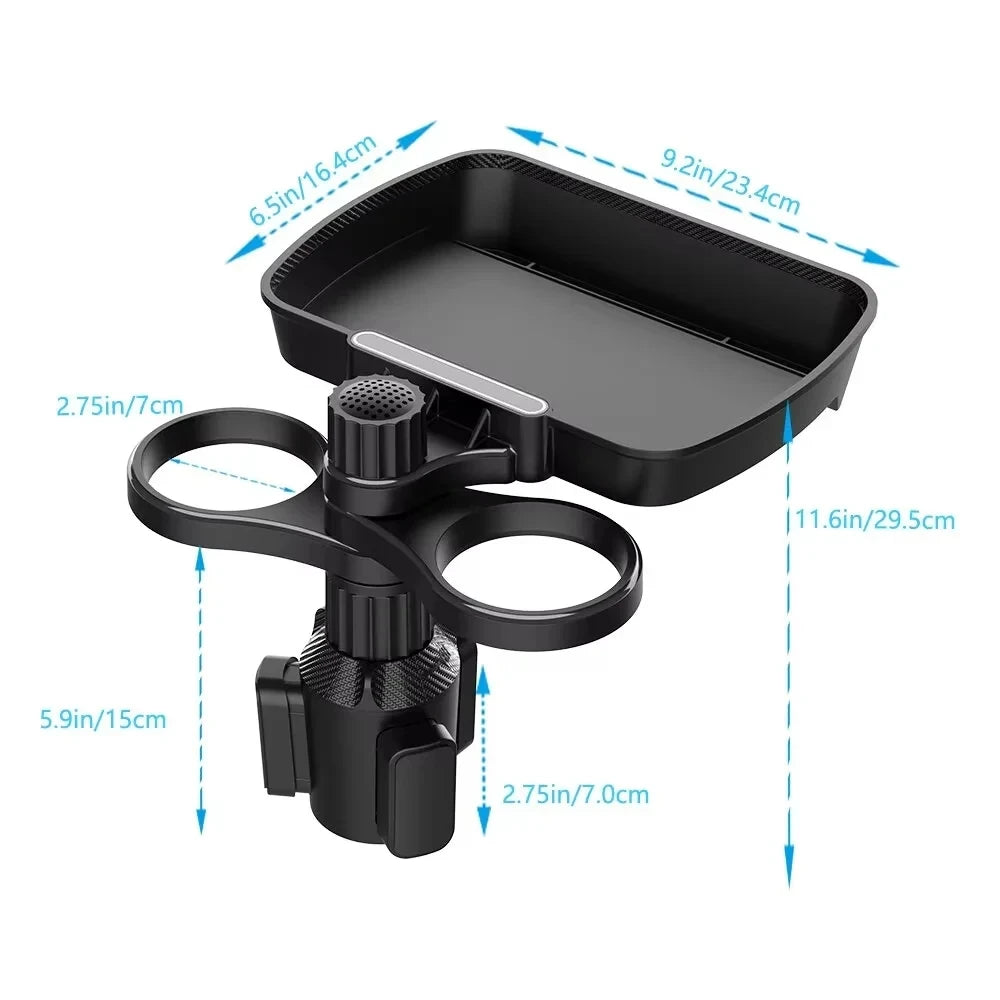Dual Cup Holder Expander, 360 Degree Adjustable