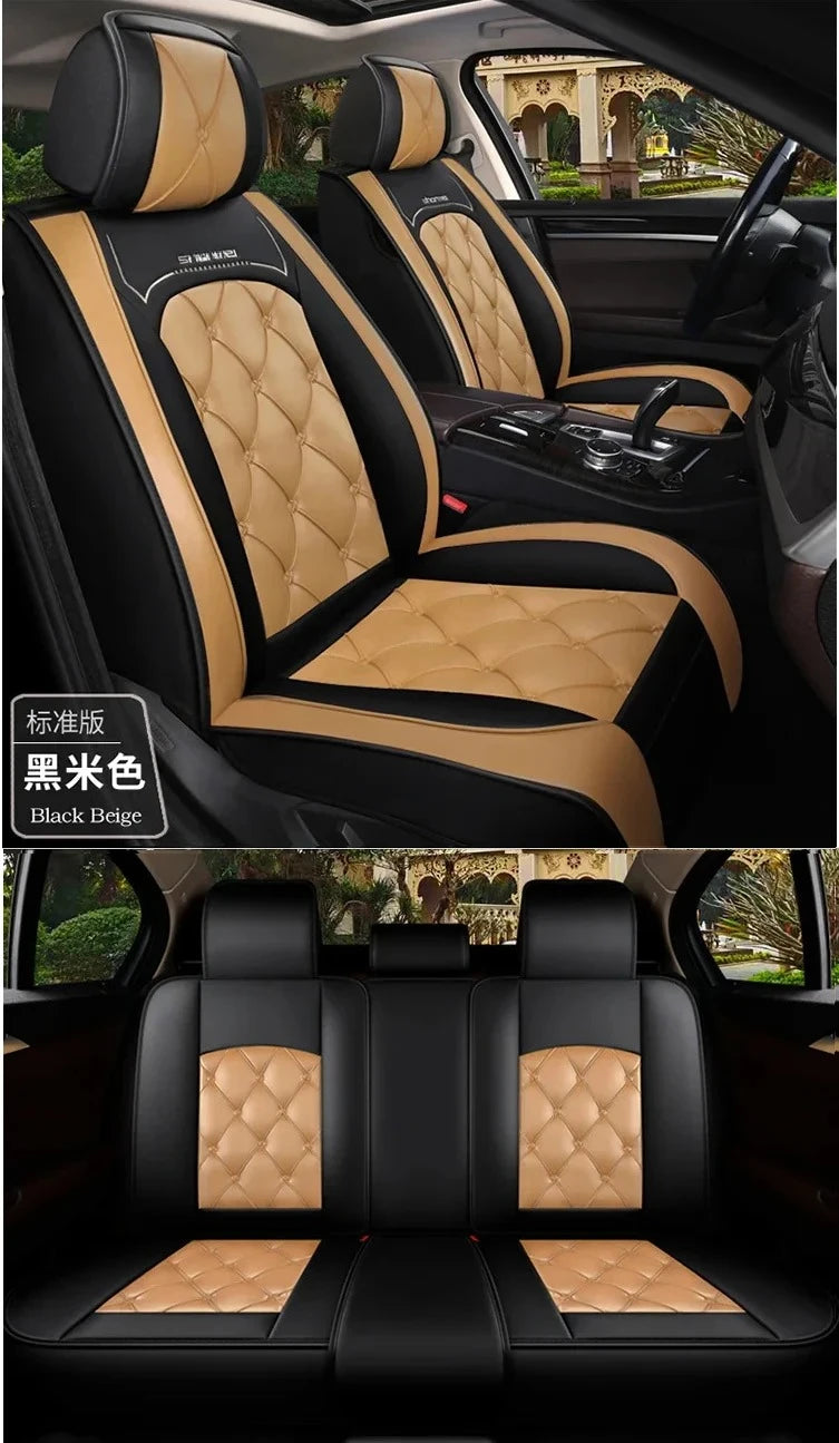 Leather Diamond-Stitch Full Set Car Seat Covers