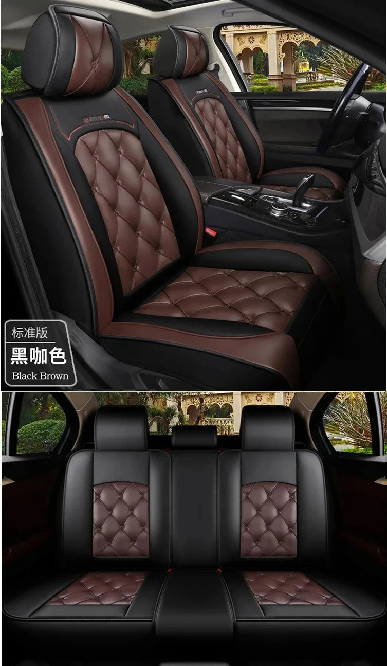 Leather Diamond-Stitch Full Set Car Seat Covers
