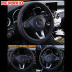 38cm PU Leather Steering Wheel Cover